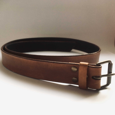 Ceinture cuir cognac Fleury Jrm Maroquinerie