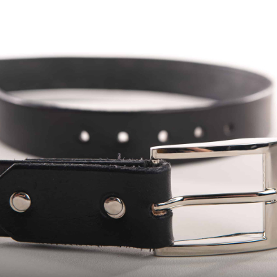 Ceinture  cuir noire Léo Jrm Maroquinerie