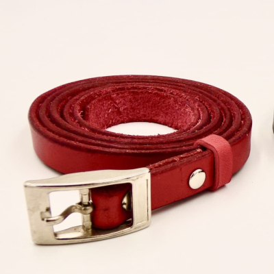 Ceinture cuir rouge Annie Jrm Maroquinerie