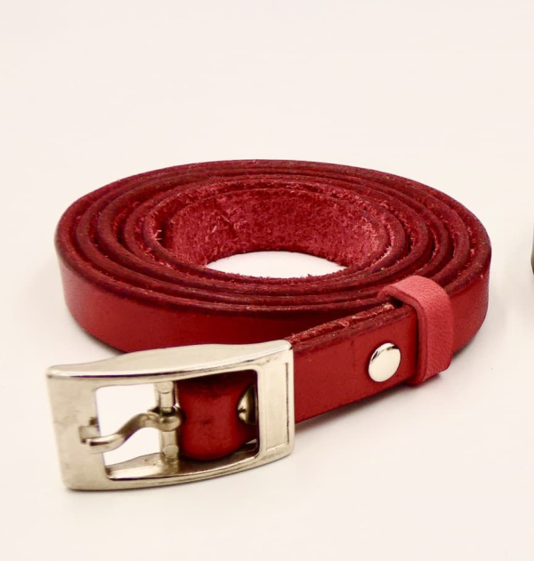Ceinture cuir rouge Annie Jrm Maroquinerie