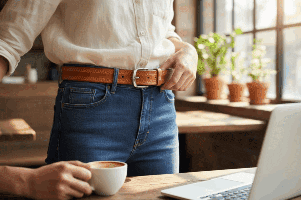 Ceinture cuir cognac Jeannot Jrm Maroquinerie – Image 3