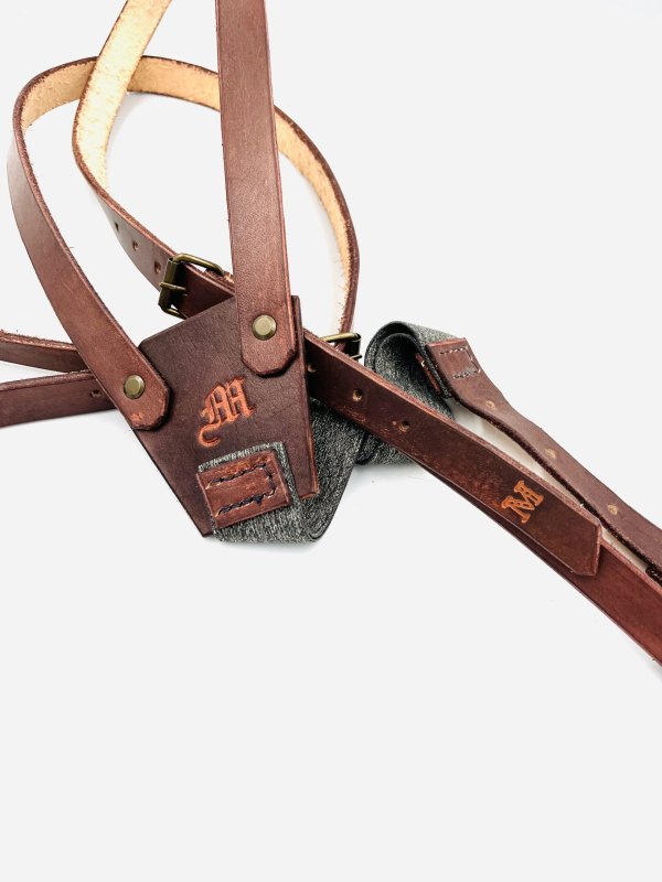 Bretelles cuir marron Marcel Jrm Maroquinerie – Image 3