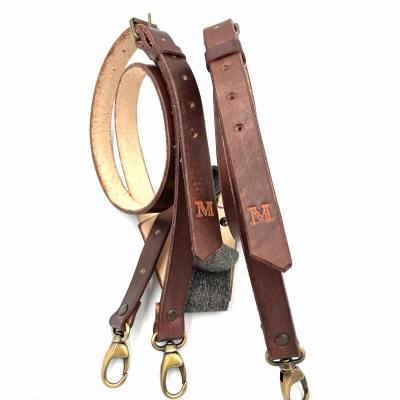 Bretelles cuir marron Marcel Jrm Maroquinerie