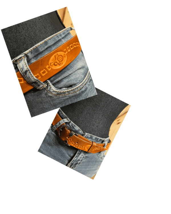 Ceinture cuir cognac Phil Jrm Maroquinerie – Image 2
