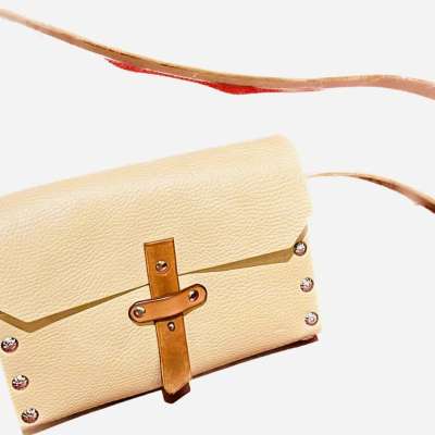 Sac JRM  Mamylene cuir et bois couleur beige