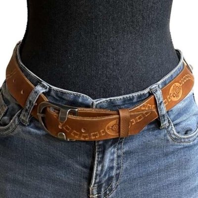 Ceinture cuir cognac Phil Jrm Maroquinerie