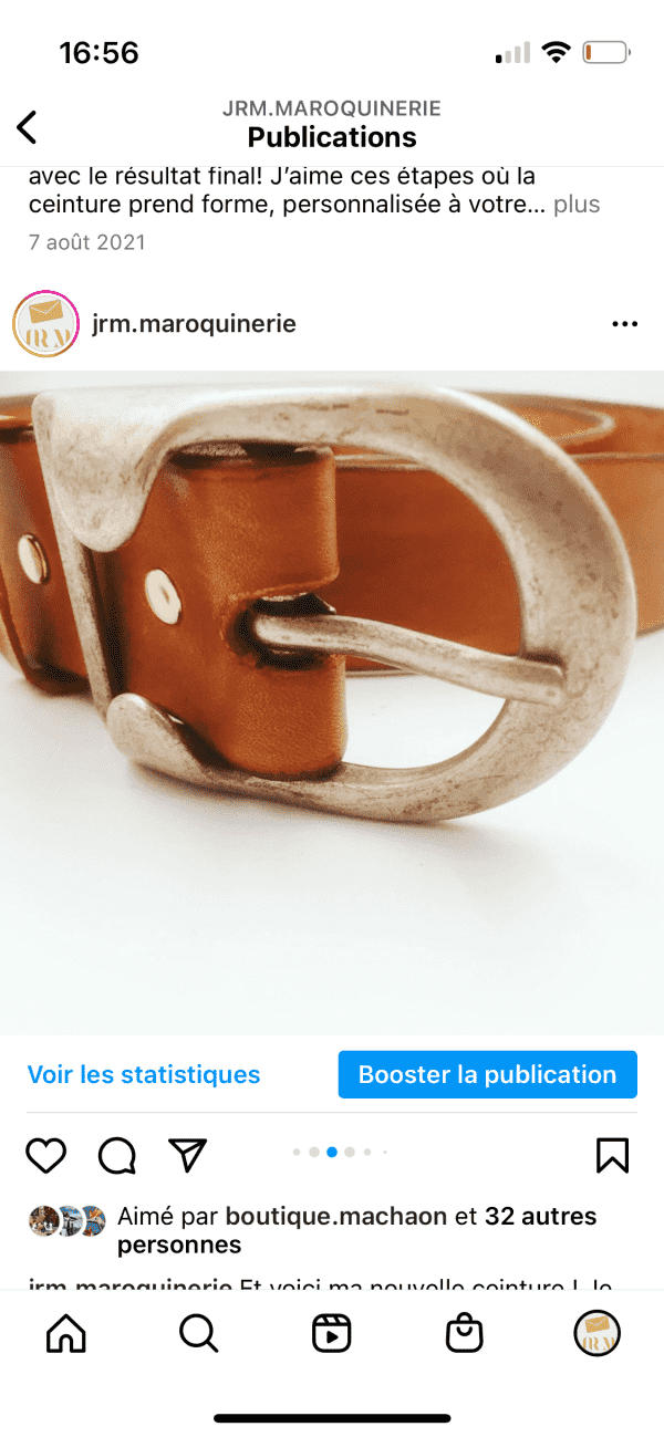 Ceinture cuir cognac Jo Jrm Maroquinerie – Image 3