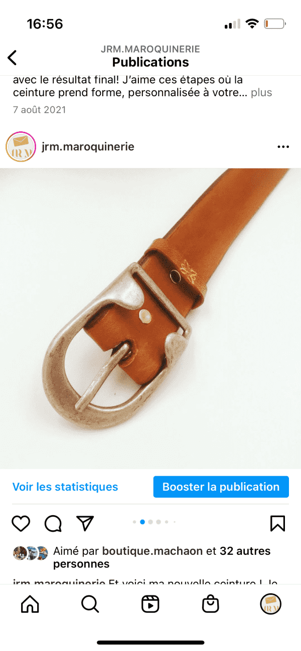 Ceinture cuir cognac Jo Jrm Maroquinerie – Image 2