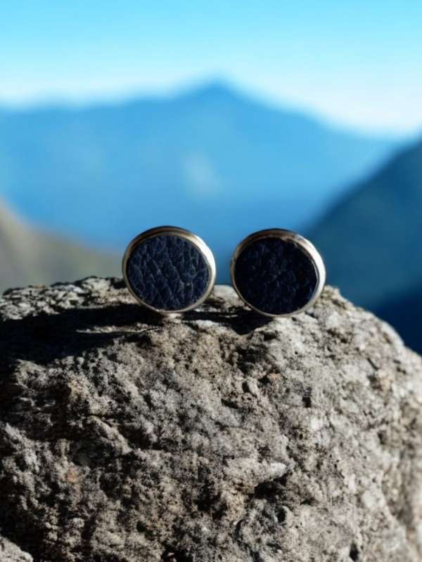 Boucles d'oreilles Magali JRM Maroquinerie Bleu électrique – Image 2