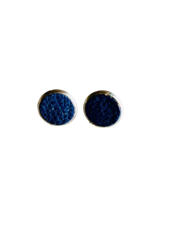 Boucles d'oreilles Magali JRM Maroquinerie Bleu électrique