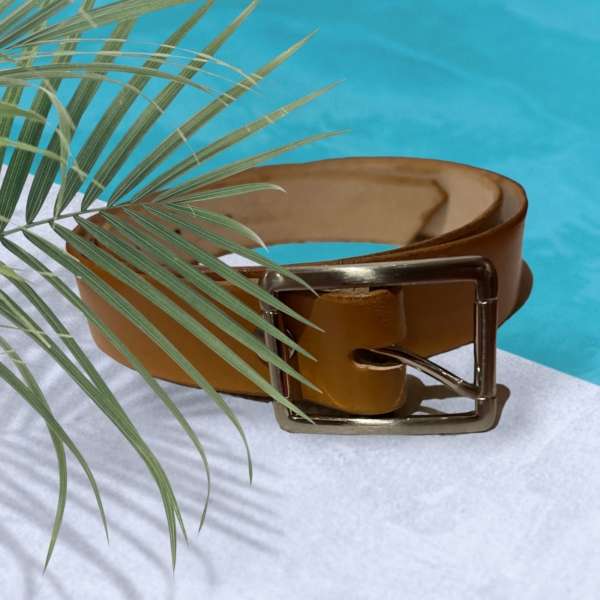 Ceinture cuir cognac Fred  Jrm Maroquinerie – Image 2