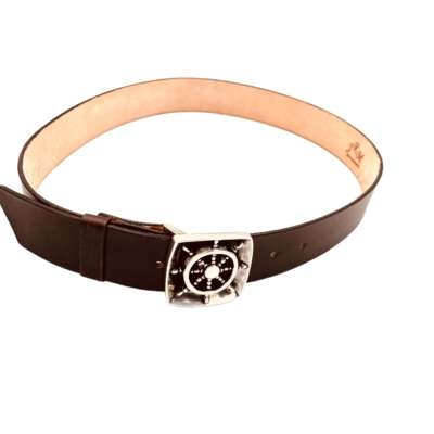 Ceinture cuir marron foncé Matelot Jrm Maroquinerie