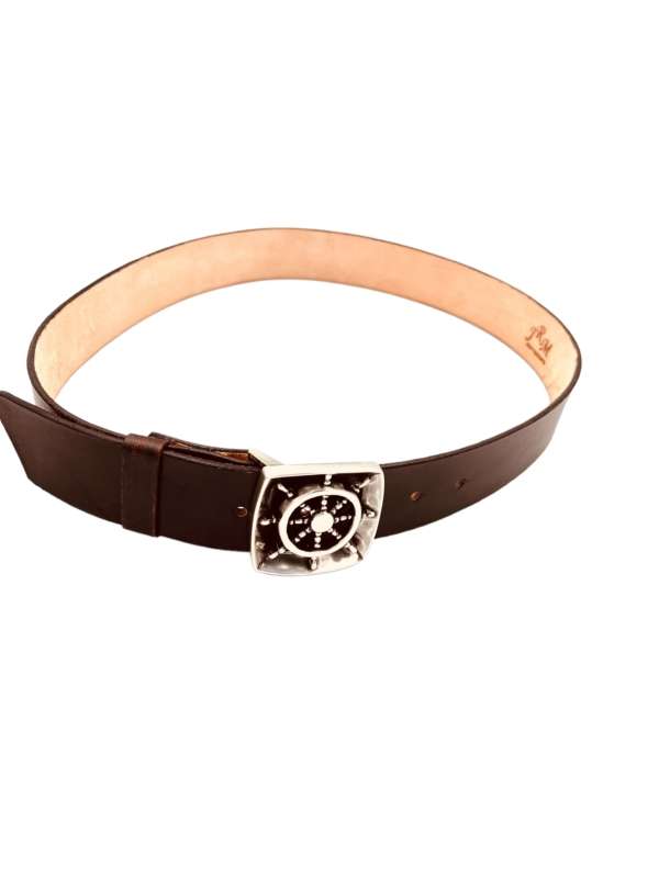 Ceinture cuir marron foncé Matelot Jrm Maroquinerie