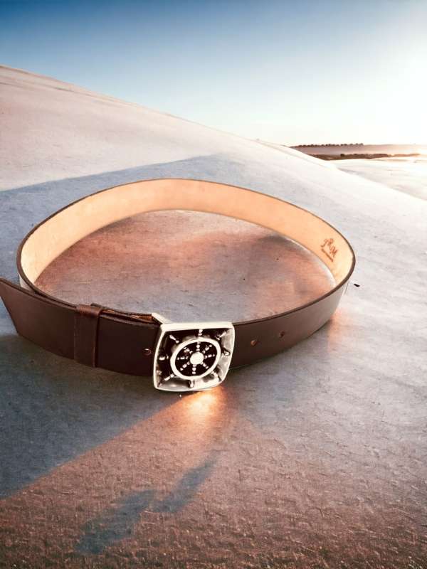 Ceinture cuir marron foncé Matelot Jrm Maroquinerie – Image 2