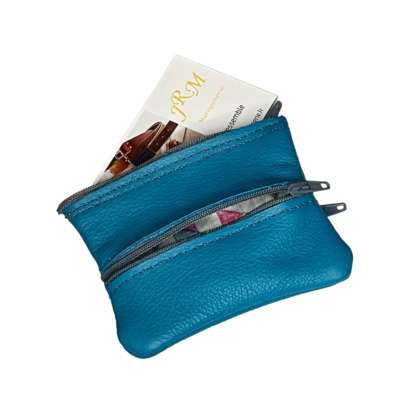 Porte-monnaie Pocket Jrm maroquinerie turquoise