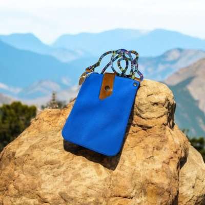 Sac Marie en cuir bleu