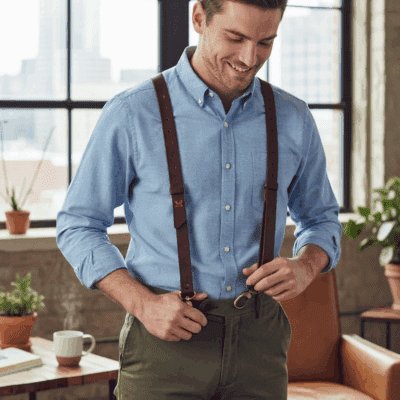 Bretelles Marcel : Élégance et Solidité en Cuir Artisanal Marron JRM Maroquinerie